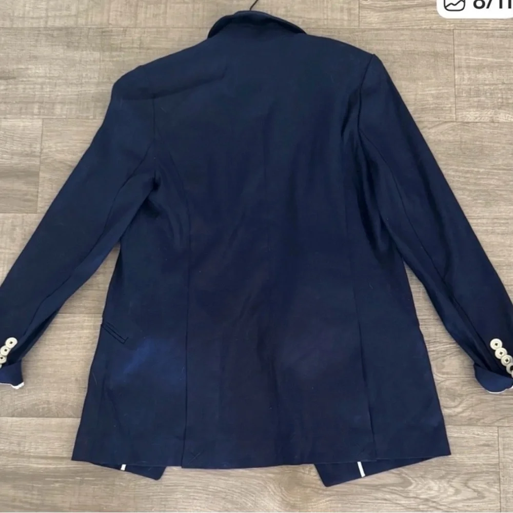 NWT White House Black Market Navy Double-Breasted Blazer with Contrast Buttons - Picture 5 of 9